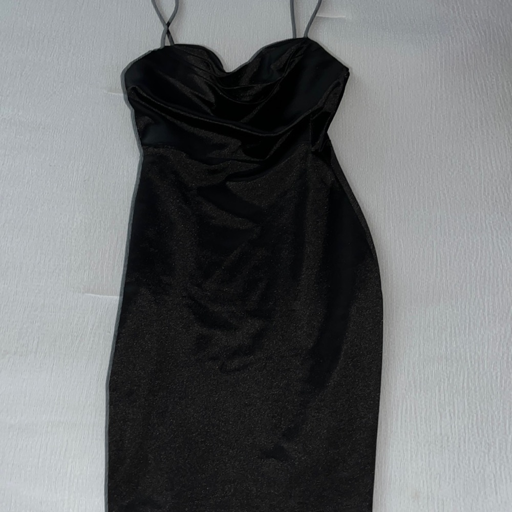 black satin mini dress from windsor. worn once at hoco!